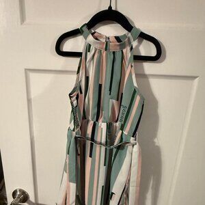 PatPat Girls 6/7 Striped Halter Neck Summer Dress